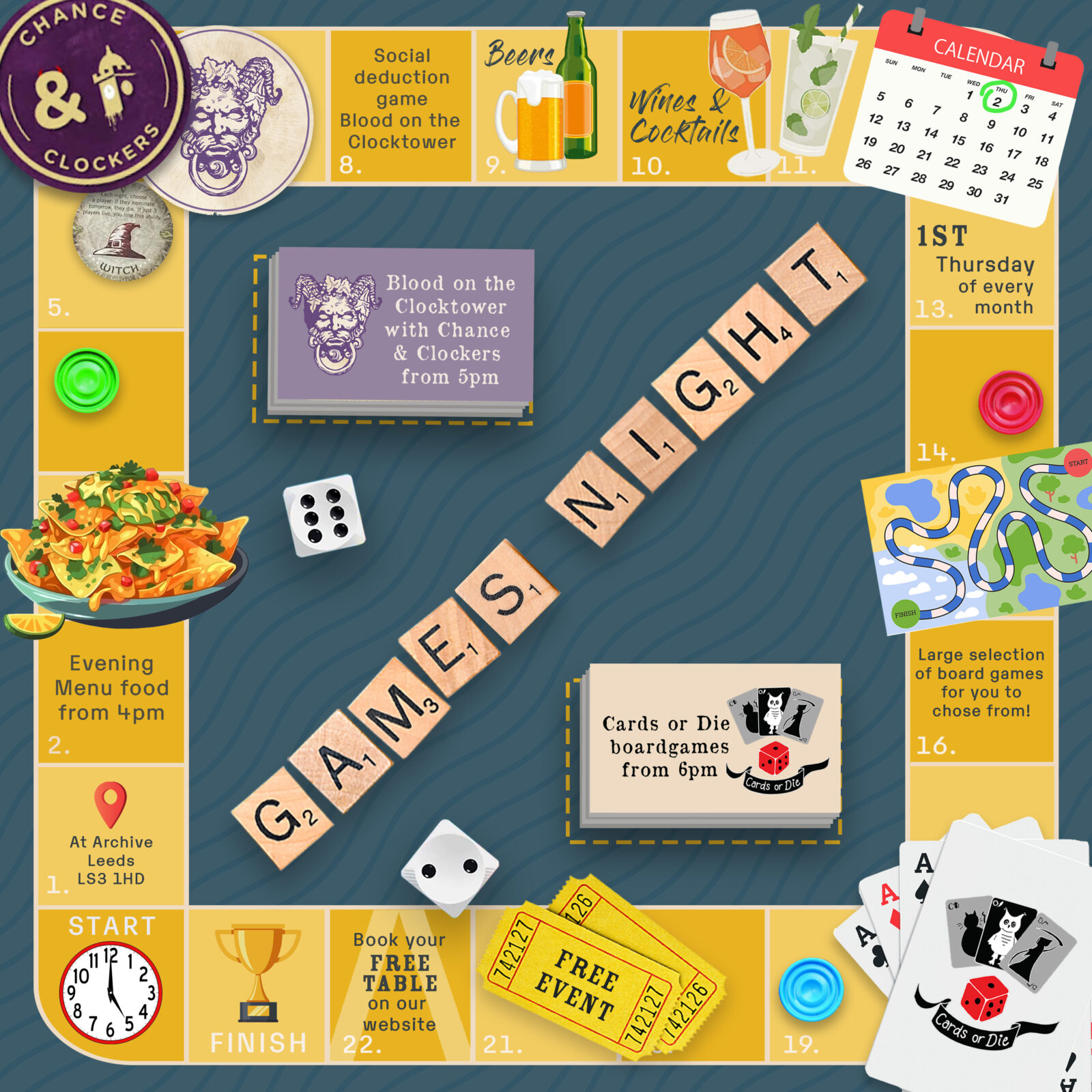 Cards or Die: Board Games Night